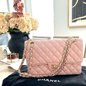 Inspired Pale Pink Caviar leather 25cm